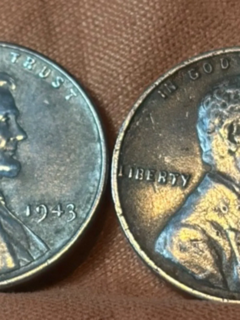 1943 sue 2 Steel Wheat Penny’s P& D {2 coins] #206398638902